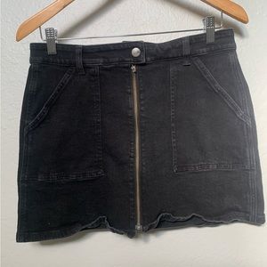 Madewell black denim mini skirt